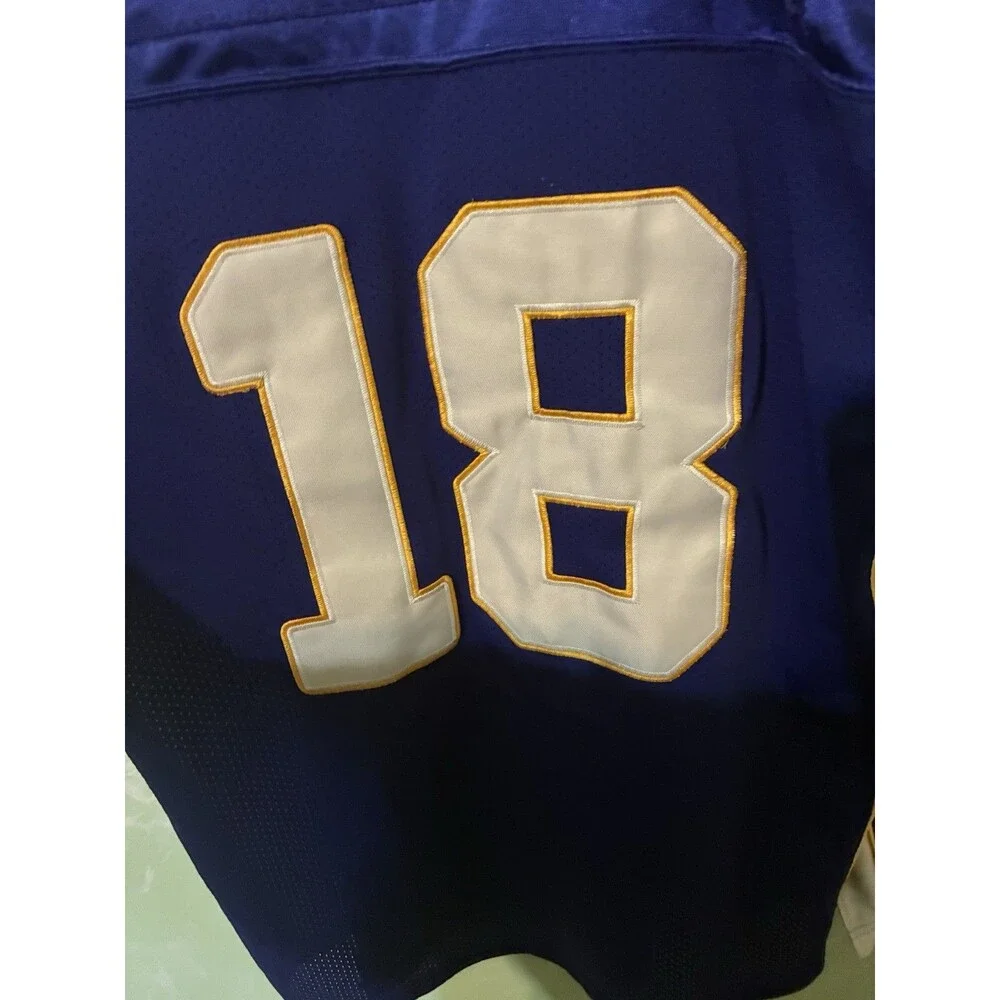 Reebok Minnesota Vikings Rice Stitched Jersey Purple #18 On Field NFL Sz 50